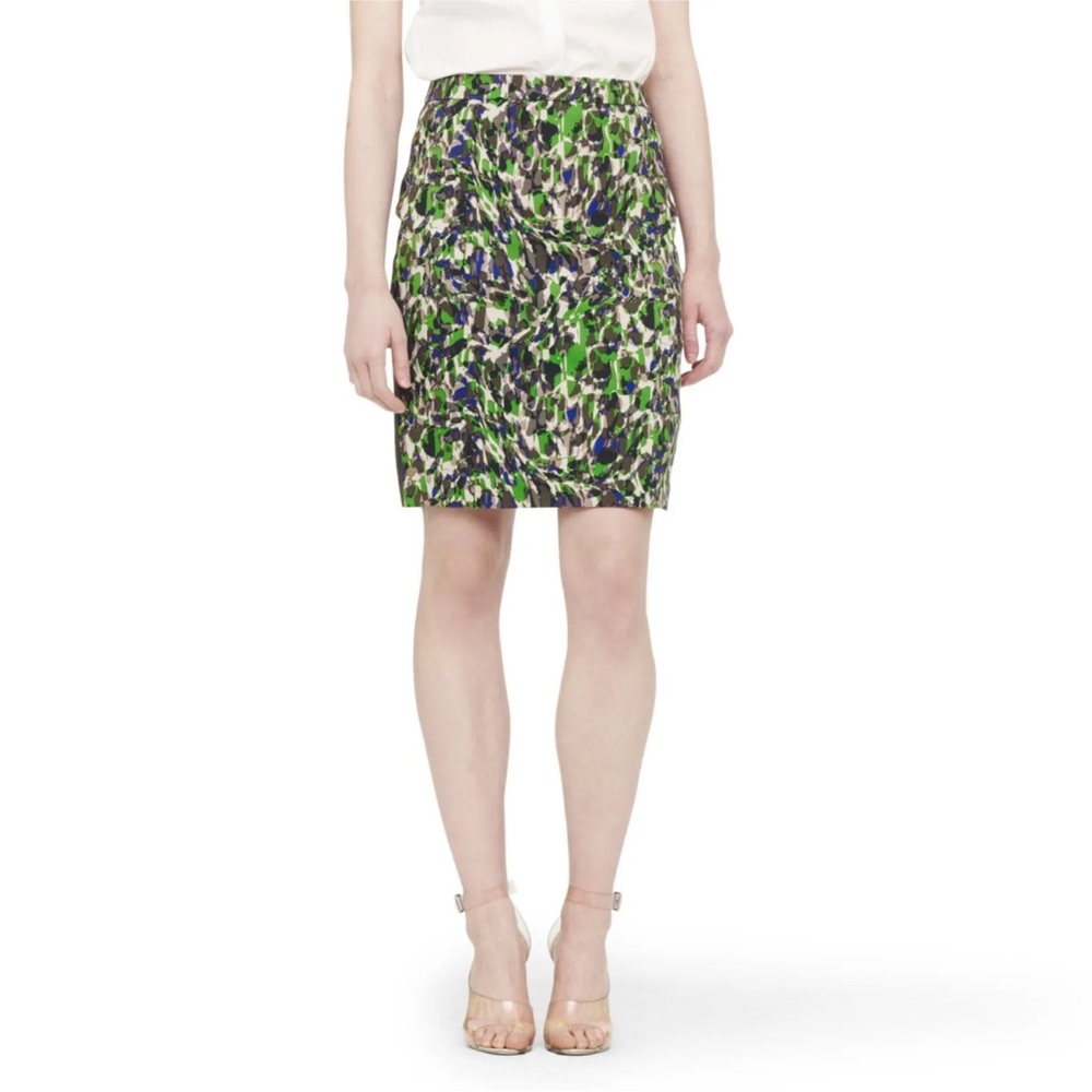 Club Monaco Carey Skirt Modern Fit Size 2 Lined Back Split Olive Green Purple